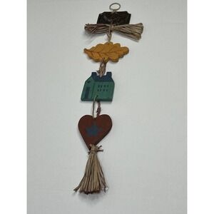 Fall Autumn Thanksgiving Home Decor DOOR/WALL HANGING Wood And Straw